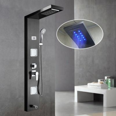 China Without Slide Bar Good Quality Product Bathroom Faucet LED Screen Display Display Shower Panel Column Cheap Thermostatic Tower With Shower Head for sale