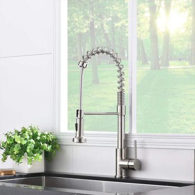 China With Diverter Kitchen Faucets 2022 Pull Out Stainless Steel 2-Mode Flexible Water Sink Faucet Mixer 360 Degrees To Pull Out Kitchen Faucet for sale