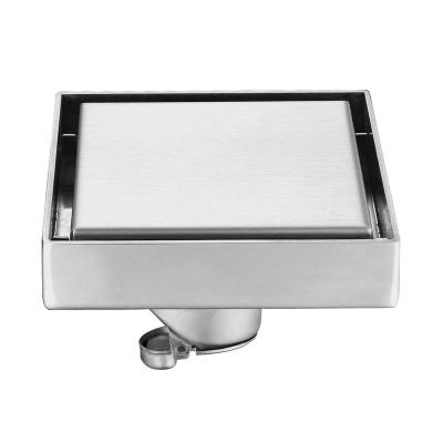 China 10*10cm Chrome Color Floor Drain Anti-odor Floor Drain Brass Square Shower Drain Easy Clean Small Size Bathroom Accessories for sale