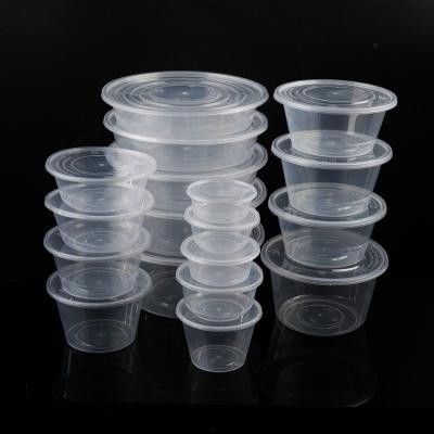 China Clear Round Freshness Preservation 1000ml Meal Prep Container Take Away Plastic PP Box Take Out Disposable Food Container for sale