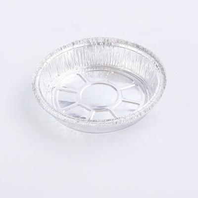 China 7 Inch Food Grade Food Grade Aluminum Foil Box Container Round Takeout Aluminum Foil Dish for sale