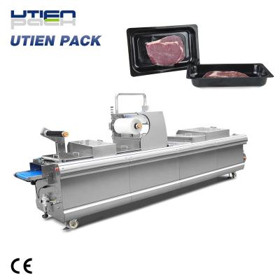 China High Yield UTIEN Automatic Food Thermoforming Vacuum Semi-Complete Skin Packaging Machine for sale