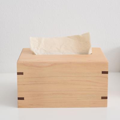 China Handmade Wholesale Wooden Beech Tissue Box With Lid for sale