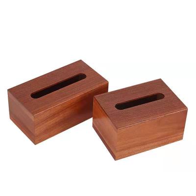 China Handmade walnut wood rectangular secorative storage daily necessities tissue box for sale