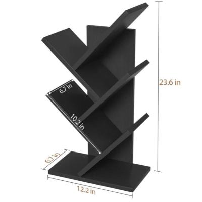 China Custom Convertible Modern Minimalist Creative Black Wooden Tree Shelf for sale