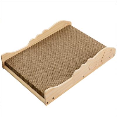 China Sustainable Wholesale Custom High Quality High Density Corrugated Paper Solid Wooden Cat Liner Board for sale