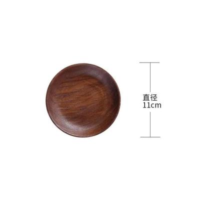 China Modern Factory Direct Black Walnut Dinner Dish Wooden Round Wooden Dinner Dish for sale