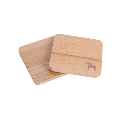 China Wholesale Creative Solid Beech Log Unpainted Insulation Protection Solid Wood Coaster Processing Custom Logo for sale