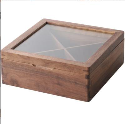 China Retro Custom Creative Chinese Nut Desktop Storage Wooden Restaurant Hotel Snack Box for sale