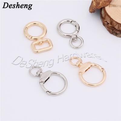 China High Quality Handbag DIY Ring Set Spring Metal Zinc Alloy Main Spring Clip Hooks Open Door Metal Bag O Ring Spring Hooks Hardware for sale