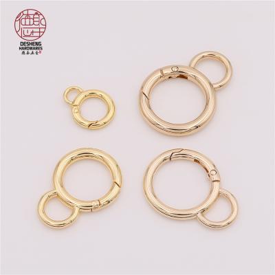 China High Quality Hanging Key Ring Spring Open Gate Ring Hook DIY Ring Set Full Size Bag Fashion Plating 8 Shape Snap for sale