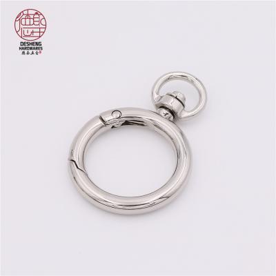 China High Quality Bag Pivot O Ring Spring 8 Form Turn Around Open Ring Zinc Alloy Replace Connector Door Rings For Bag DIY Key Ring Set for sale