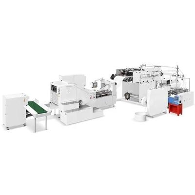 China Factory Roll-fed full-auto square bottom paper bag machine with flat handle for sale