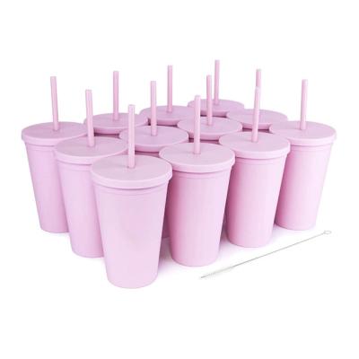 China New Stocked High Quality Fun Colors Reusable Straws Eco Bottle Plastic For Juice for sale