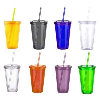 China High Quality Safe Stocked To Use Bpa Free Plastic Water Bottle With Reusable Healthy Straw for sale