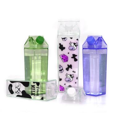 China Stocked Harmless Transparent Fruit Milk Tea Carton Style Plastic Water Bottles For Drinks for sale