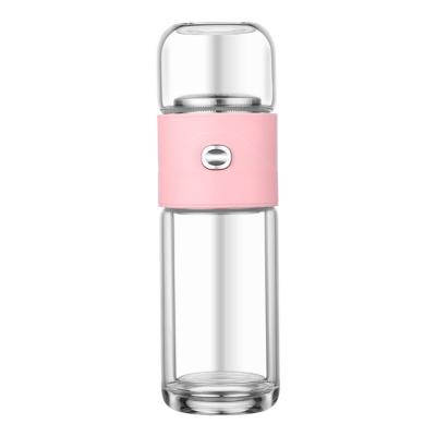 China Wholesale Borosilicate Popular Viable Crystal Water Bottle With Glass Infuser for sale