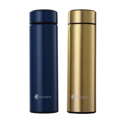 China Sustainable New Fashionable Stainless Steel Display Temperature Led Smart Water Bottle for sale