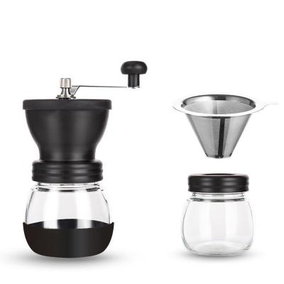 China Viable Manual Coffee Bean Grinder Hand Coffee Mill Burr Stainless Steel Ceramic Handle for French Drip Coffee Espresso Turkish Brew for sale