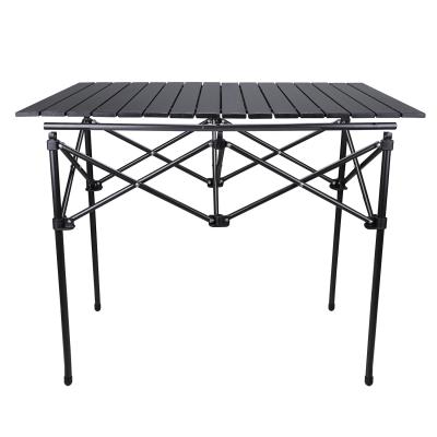 China Modern New Design Outdoor Folding Camping Aluminum Table Folding Dining Table Portable Folding Roll Up Table Large for sale