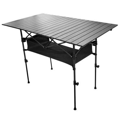 China Hot Sale Modern Portable Retractable Metal BBQ Table Folding Table Aluminum Alloy Camping Adjustable Folding Table With Net Bag for sale