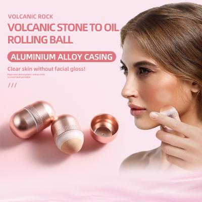 China Oil Absorbing Oil 2021 Natural Absorbent Volcanic Face Roller Reusable Facial Skin Care Tool for Home or On-the-go Mini Massage for sale