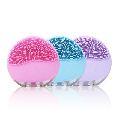 China Beauty Care Waterproof Electric Silicone Facial Cleansing Brush Sonic Vibration Massage Usb Charger Smart Face Remover for sale