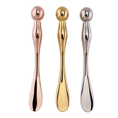 China Anti-Puffiness Mini Spoon Skin Care Metal Stainless Steel Facial Cosmetic Mixing Small Spatula for sale