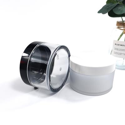 China BEAUTY PACKAGING Transparent Plastic Cosmetics Containers With Fill Lid For Body Butter Jars for sale