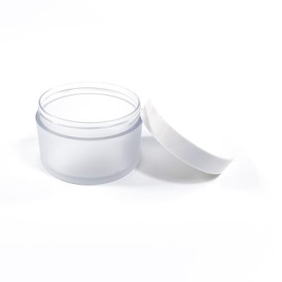 China BEAUTY PACKAGING Matte Frosted PET cream jars with cosmetic bamboo plastic eco packaging cap lid cosmetic jar for sale