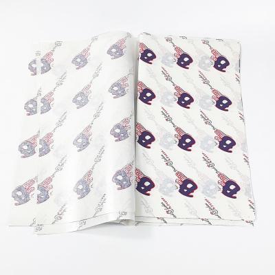 China Recycled Materials Custom Logo Printed Greaseproof Oil Wax Food Wrapping Paper for sale