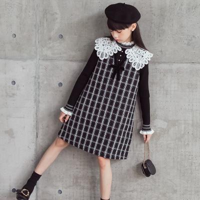 China 2020 Autumn And Winter New Models Light Luxury Small Fragrance Long Sleeve Girls Plaid Anti-Static Dress for sale