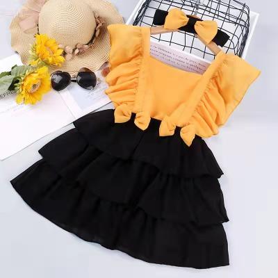 China Anti-static Children's Clothing New Summer and Autumn Girls Dress Western Style Lace Sleeves Bow Princess Quilting Dress for sale