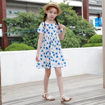 China Wholesale Summer Edition Little Girls Cotton Blend Fancy Korean Dress Broken Flowers Breathable for sale