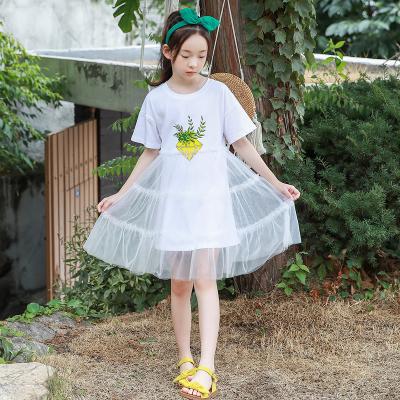 China New Design Kid Girls Summer Breathable Cotton And Chat White Casual Skirt for sale