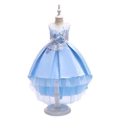 China 2021 summer bluey flower turkey flower turkey fashion children anti-static sleeveless girls evening dress dress for sale