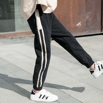 China Anti-static thin hip hop pants sports girls loose clothes kids girls striped causal pants for sale