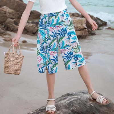 China Girls Anti-Static Summer Pants Flowers Design Latest Fashion Pants for sale