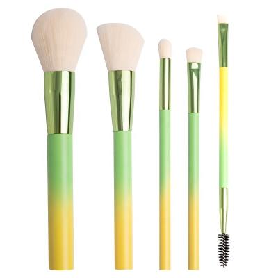 China Factory direct sales 5pcs makeup brush shaving brush set green cosmetic makeup tools for sale