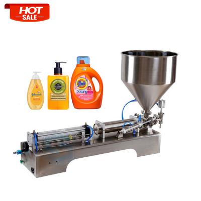 China 10-100ml Small Pneumatic Piston Liquid Cream Honey Cream Grease Filling Machine with Hopper for sale