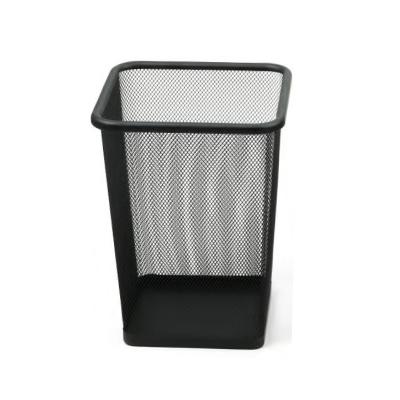 China Square Mesh Wastebasket Trash Can Bedroom Office Waste Paper Clutter Viable Waste Basket for sale