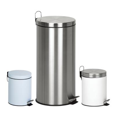 China Sustainable Foot Pedal Trash Bin Indoor Stainless Steel Step Trash Can Garbage Bin for sale