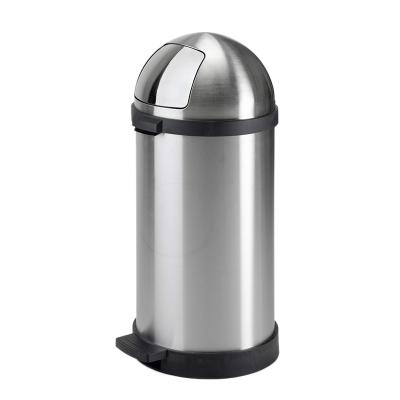 China Viable Round Metal Garbage Trash Garbage Garbage Trash Garbage Outdoor Stainless Steel Trash Bin for sale