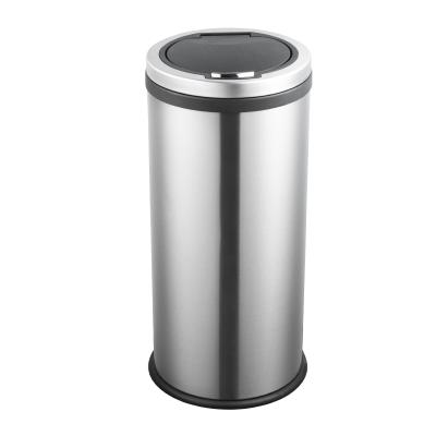 China Customized Sustainable Office Hotel Kitchen 30L Touch Up Waste Bin Trash Bin Stainless Steel Trash Can for sale