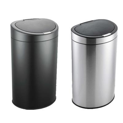 China Amazon Viable Hot Sale Electric Trash Can One Touch Stainless Steel Lid Arched Waste Bin for sale