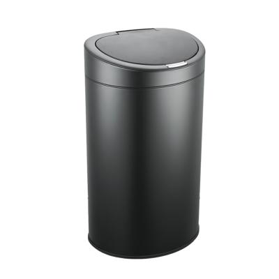 China Durable 43L One Touch Stainless Steel Lid Rubbish Bin Home Office Domed Satin Finished Push Dust Bin for sale