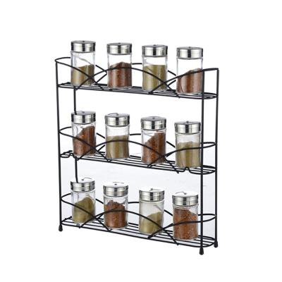 China Sustainable 3 Tier Buffet Stand Spice Rack Organizer Countertop Pantry Spice Storage Rack for sale