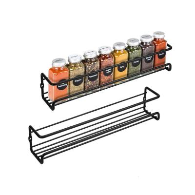 China Sustainable Stackable Iron Wire Wall Mounted Seasoning Rack Spice Rack Organizer For Kitchen for sale