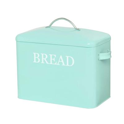 China Metal Bread Box Storage Canister Extra Large Bread Container Food Storage Box Viable Bread Bin For Kitchen for sale