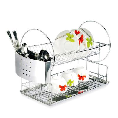 China Kitchen Viable Dish Racks Stainless Steel Storage Racks Dish Rack Dish Rack 2 Layer Dish Drying Rack for sale